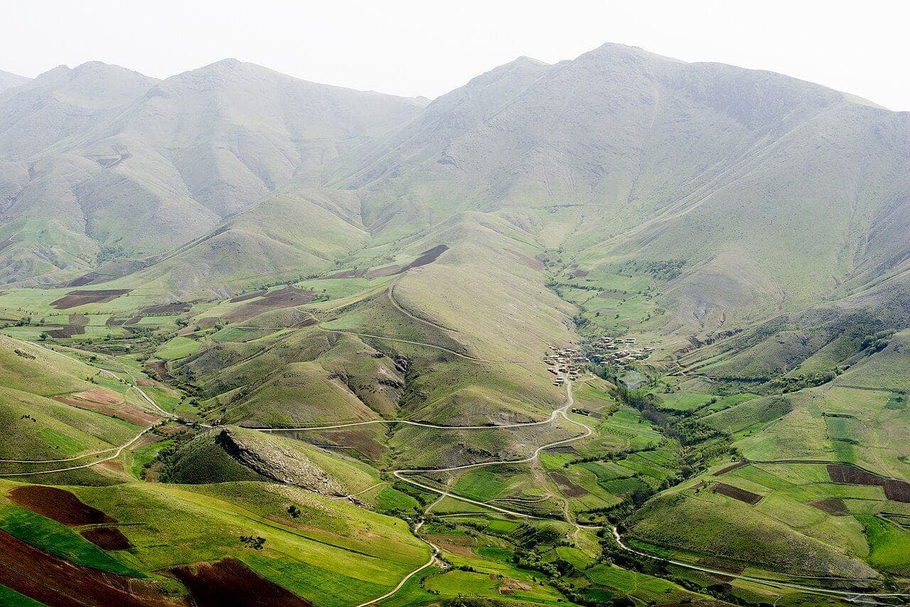 Green mountains and valleys